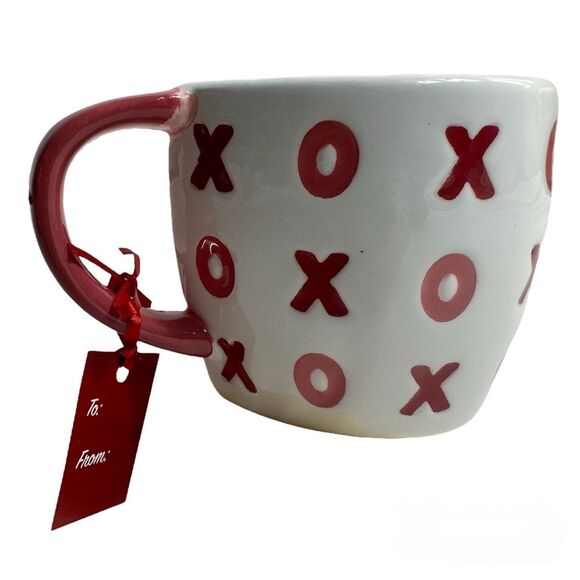 Lang Pink XOXO Heart Shape Mug Coffee Mug Painted By Hand. - Picture 4 of 11